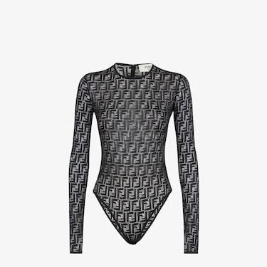 fendi black lace body|Fendi designer bodysuit.